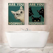 Vintage Funny Toilet Animals Poster