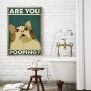 Vintage Funny Toilet Animals Poster